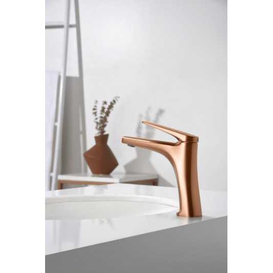 Grifo de lavabo Delos oro rosa cepillado BDD055-1ORC 2
