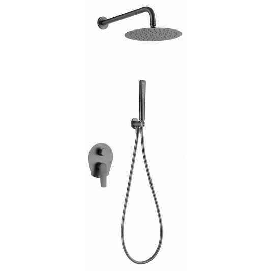 Ducha empotrada monomando Delos black gun metal GPD055-BGM