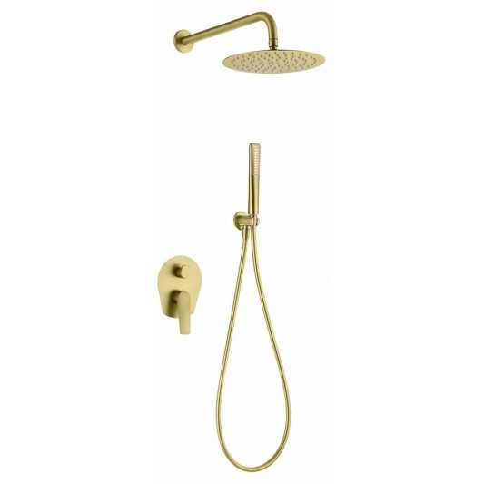 Ducha empotrada monomando Delos oro cepillado GPD055-OC