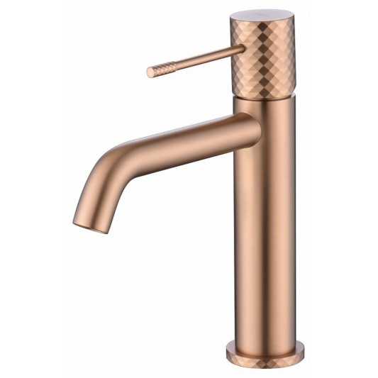 Grifo de lavabo Génova oro rosa cepillado BDG053-1ORC