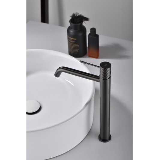 Grifo de lavabo caño alto Génova black gun metal 2
