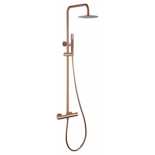 Ducha termostático con barra Génova oro rosa cepillado BTG053/ORC