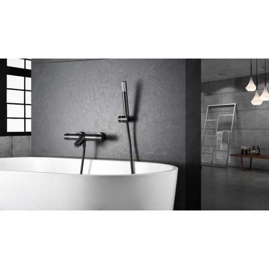 Grifo termostático de bañera con mango Génova black gun metal BTG053-4BGM 2