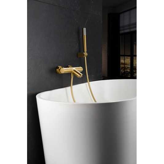 Grifo termostático de bañera con mango Génova oro cepillado BTG053-4OC 2
