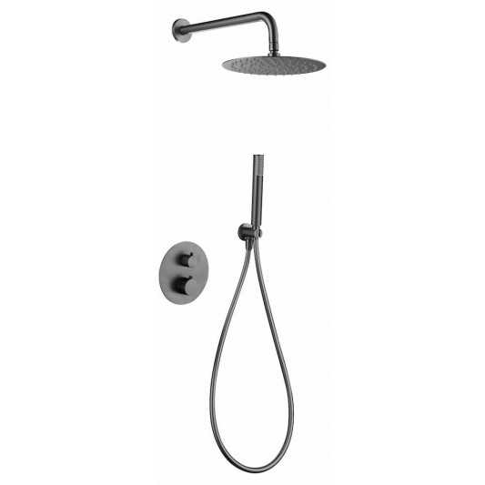 Ducha empotrada termostática Génova black gun metal