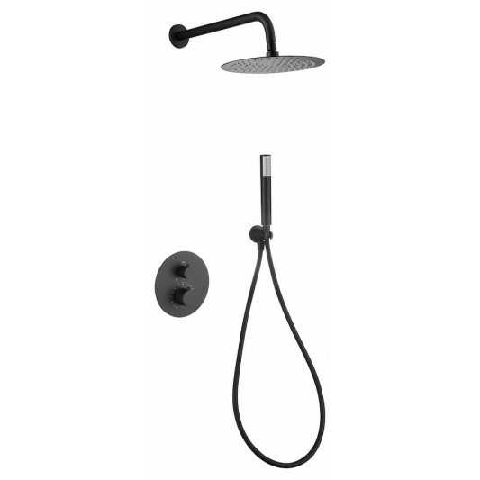 Ducha empotrada termostática Génova negro mate GTG053/NG