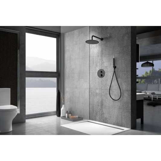 Ducha empotrada termostática Génova negro mate GTG053/NG 2
