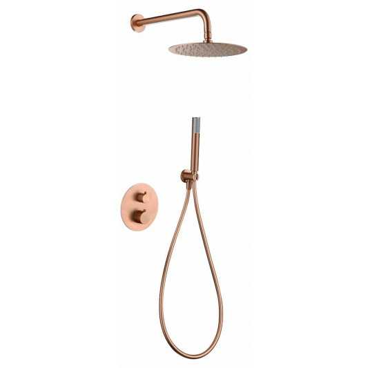 Ducha empotrada termostática Génova oro rosa cepillado GTG053/ORC