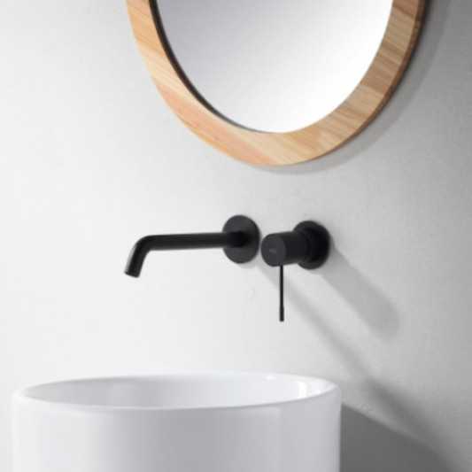 Grifo de lavabo empotrado Génova negro mate GLG053/NG