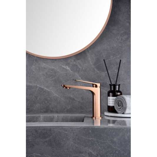 Grifo de lavabo Nápoles oro rosa cepillado BDN047-1ORC 2