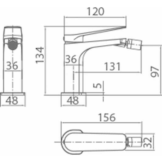 Grifo de bidé Nápoles negro mate BDN047-2NG 2