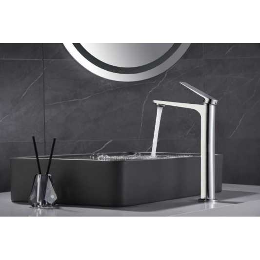 Grifo de lavabo caño alto Nápoles cromo BDN047-3 2