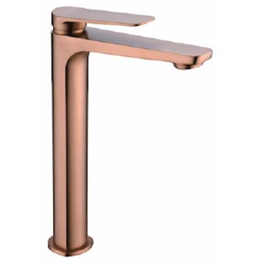 Grifo de lavabo caño alto Nápoles oro rosa cepillado BDN047-3ORC