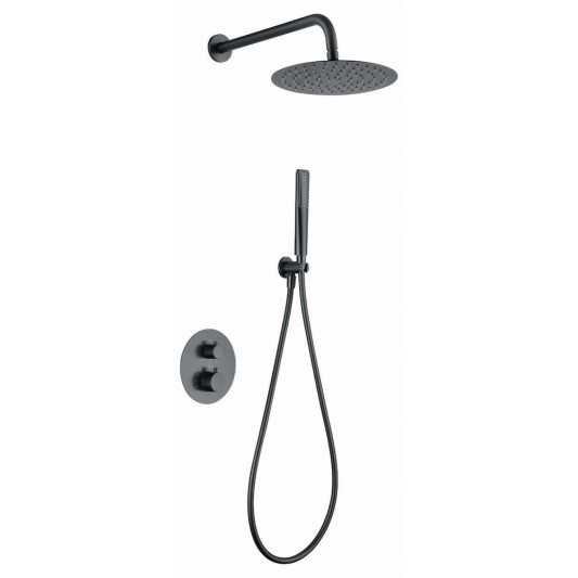 Ducha empotrada termostática Nápoles black gun metal GTN047/BGM