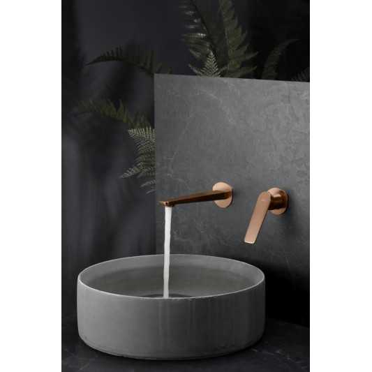 Grifo de lavabo empotrado Nápoles oro rosa cepillado GLN047/ORC 2