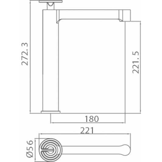 Grifo lavabo caño alto Olimpo BDC033-3OC 2