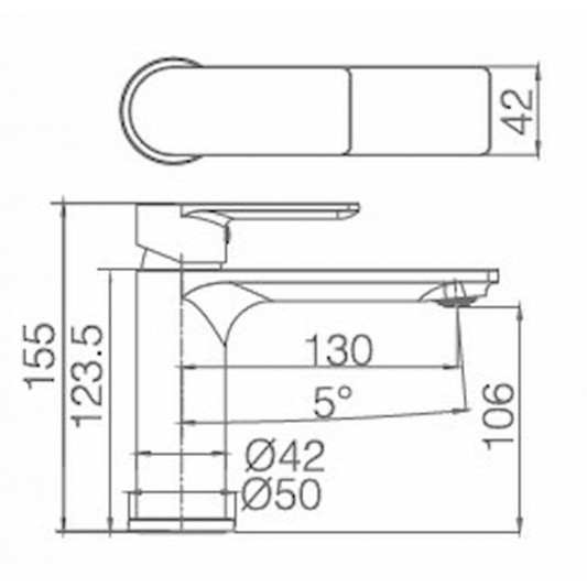 Grifo de Lavabo Monomando Saona | Bañoweb 2