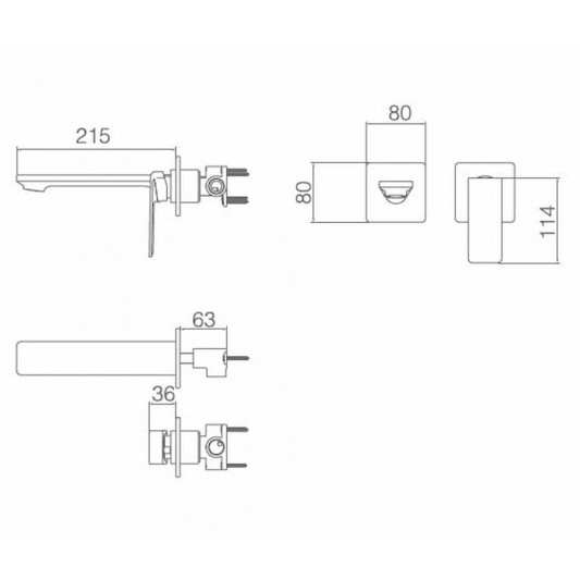 Grifo Empotrado Lavabo Fiyi GLF016