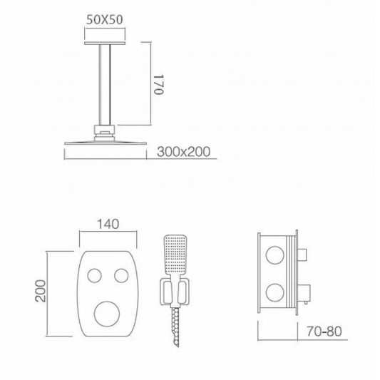 Sistema Empotrado Ducha Feroe GPF036 2