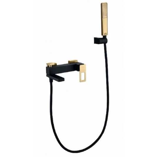 Monomando bañera Suecia negro oro brillo de Imex BDC032-7NGOLD