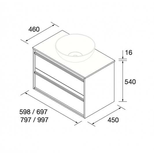 Mueble baño suspendido Attila de Salgar lav. posar (60-70-80-100) N 2