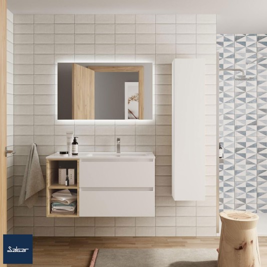Conjunto mueble de baño suspendido 90 con lavabo Constanza desp. Bequia Salgar
