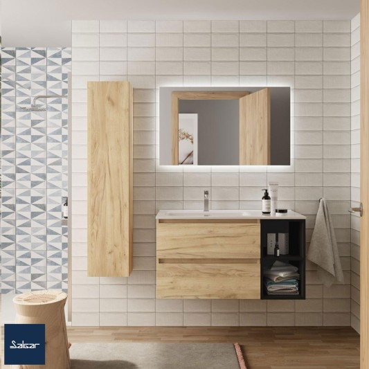 Conjunto mueble de baño suspendido 100 con lavabo Constanza desp. Bequia Salgar 2