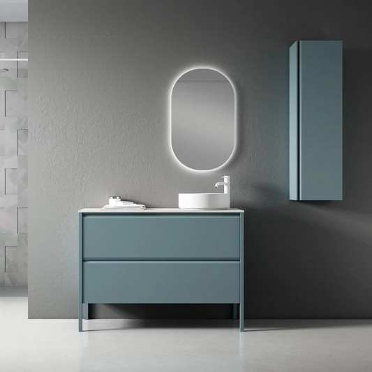 Mueble de baño con patas ICON 2C de Visobath con lavabo sobre tapa 80-100-120