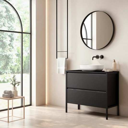 Mueble de baño con patas ICON 2C de Visobath con lavabo sobre tapa 80-100-120