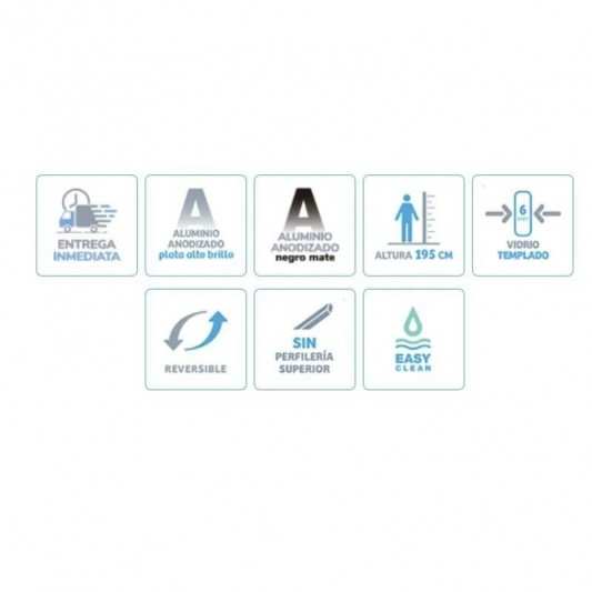 Mampara de ducha frontal abatible NARDI 500 2