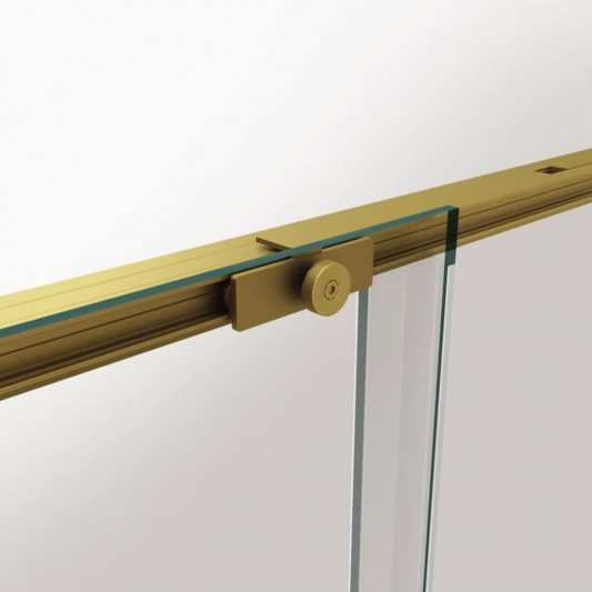 Mampara ducha angular al vértice Twenty de GME oro cepillado 2