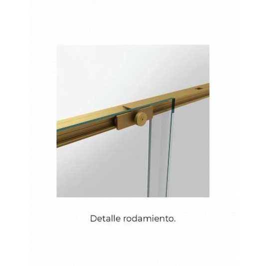 Mampara ducha 1 fijo y una corredera Twenty de GME oro cepillado 2
