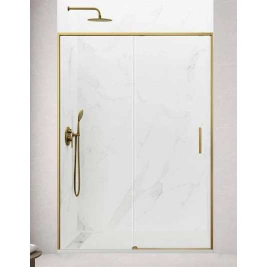 Mampara ducha 1 fijo y una corredera Twenty de GME oro cepillado