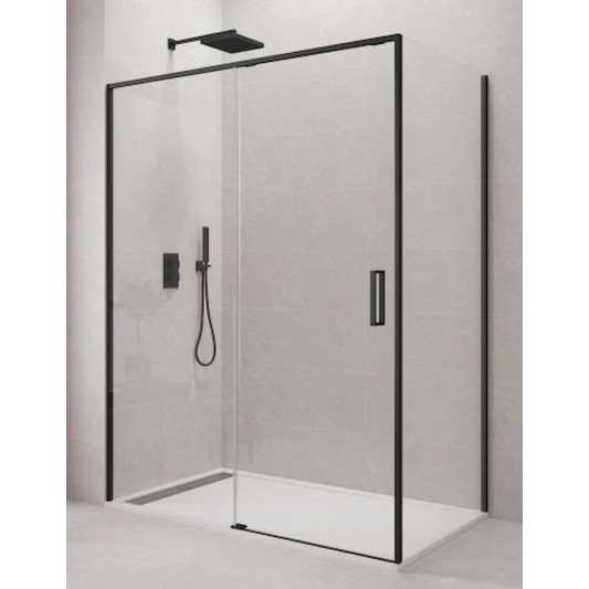 Mampara ducha 1 fijo y 1 corredera con lateral fijo Twenty de GME negro mate