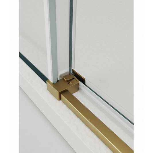 Mampara ducha 1 fijo y 1 corredera con lateral fijo Twenty de GME oro cepillado 2