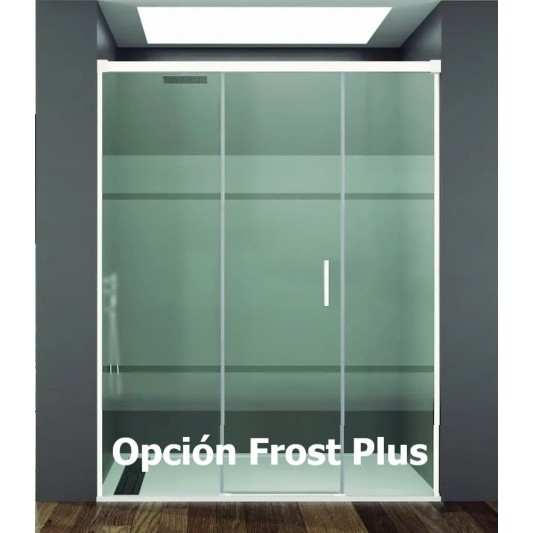 Mampara ducha fijo + puerta + fijo BASIC de GME blanco 2