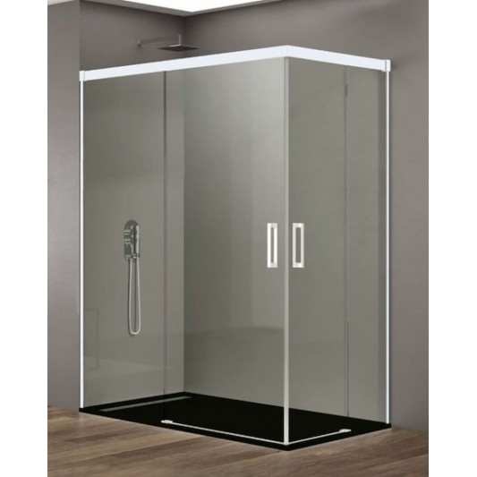 Mampara ducha angular al vértice BASIC de GME blanco
