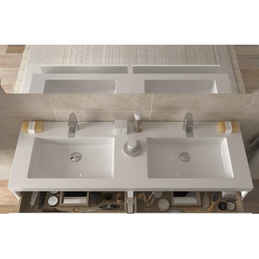 SALGAR BEQUIA Mueble de baño suspendido con lavabo Toscana 140 ( 5 COLORES ) 2