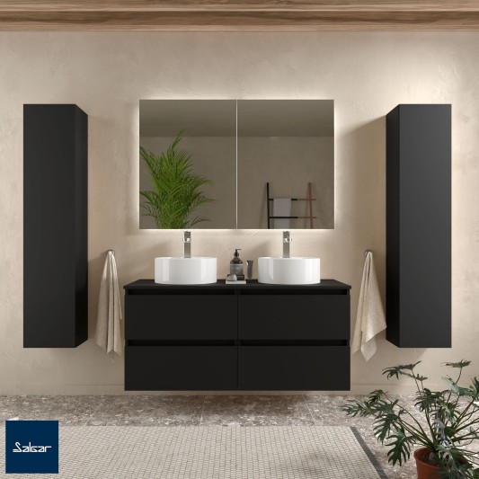 SALGAR BEQUIA Mueble de baño suspendido Top SIN Lavabos 140 6 colores