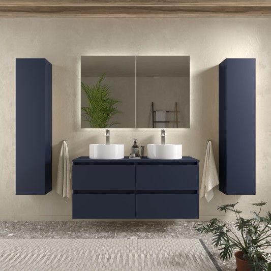 SALGAR BEQUIA Mueble de baño suspendido Top SIN Lavabos 140 6 colores 2