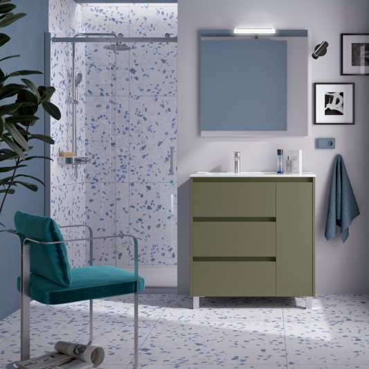 Mueble baño con patas Noja 3C de Salgar 90