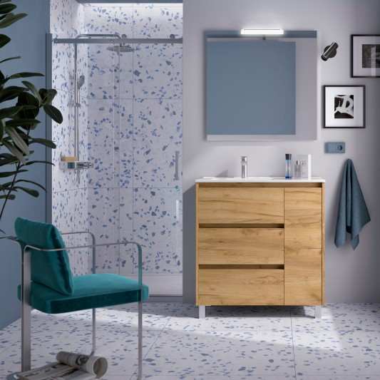 Mueble baño con patas Noja 3C de Salgar 90