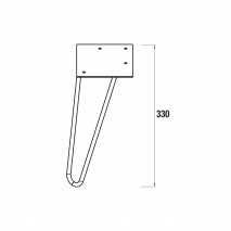 Juego de 2 patas de 33 cm cromo Uniiq 2