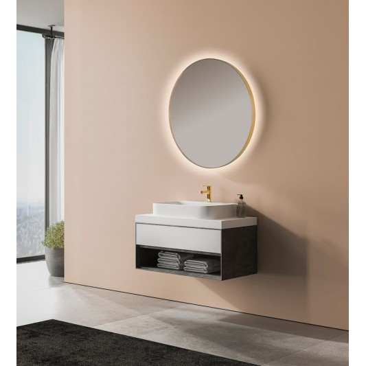 Espejo circular led B-960 Oro cepillado