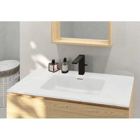 Encimera con lavabo ceramica BLANCO MATE etna