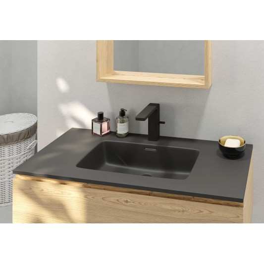 Encimera con lavabo ceramica MATE negro etna
