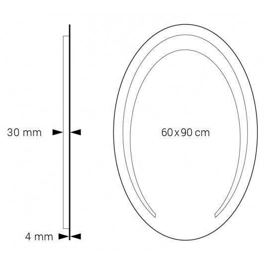Espejo Ovalado triledLED Para Baño Suso de Dyled con antivaho 2