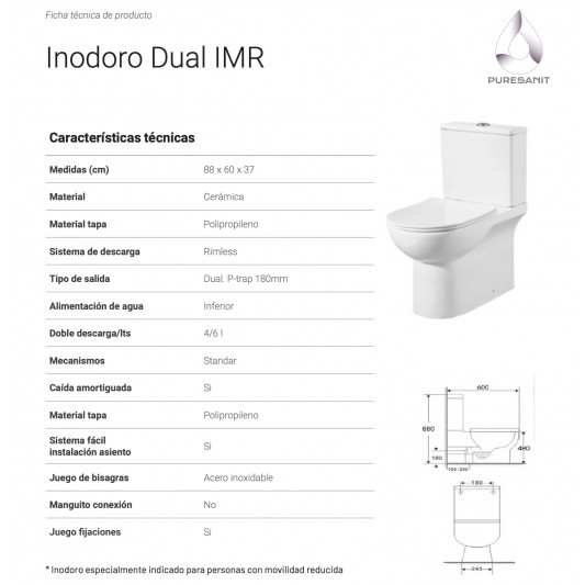 Tapa Wc compatible modelo IMR ( Obramat ) 2
