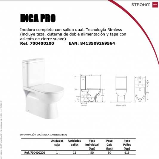 Tapa Wc compatible modelo Inca de Teka ( Obramat ) 2
