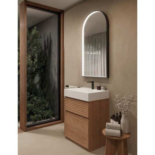 Espejo de baño Roma 110x60 cm de Ledimex Triled y antivaho marco Negro